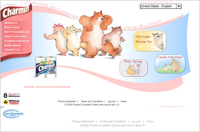 Screenshot of Charmin site